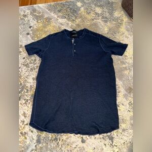 Wings + Horns Dark Blue Short Sleeve Henley